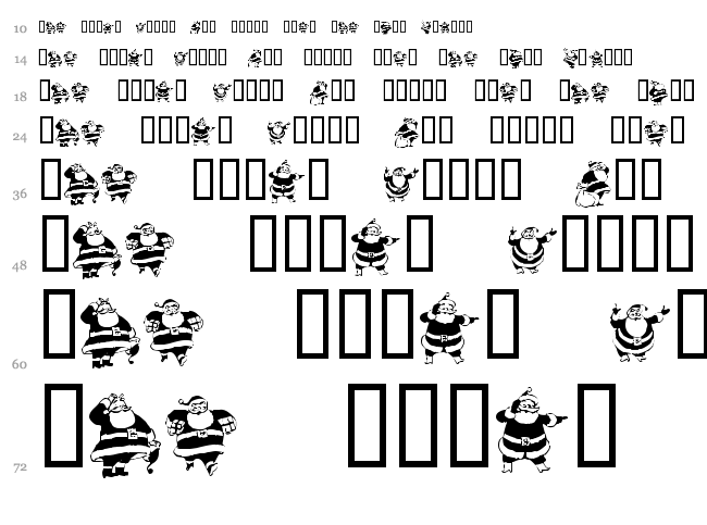 KR Eight Santas font waterfall